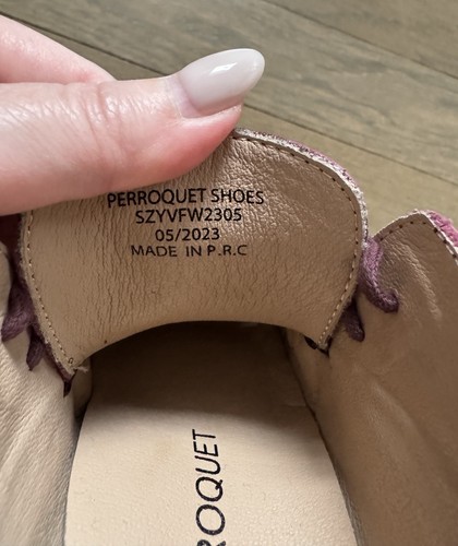 Perroquet Leder Kleinkind Burgunder Schnürschuhe Mokassin Booties Gr. 24 EU - Bild 5 von 11