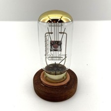 Vintage Projector Lamp Bulb on Wood Base Collectible Display Vacuum Tube Style
