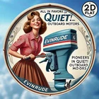 2D Flat, 1pc Vintage 8x8 Round Tin Metal Signs Home Décor Evinrude Outboard Moto