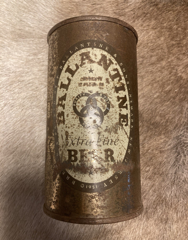 Ballantine Extra Fine Beer Flat Top Can Collectible Breweriana Bottom Code H752