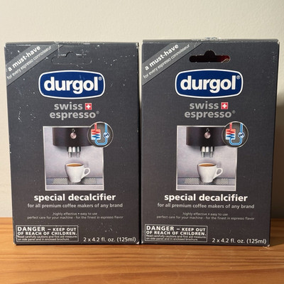 Two Durgol Swiss Espresso Descaler 2-Packs (4X4.2 fl oz Single-Portion Bottles)