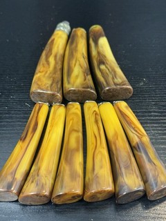 Vintage Set of 9 Bakelite Handles Brwon Color