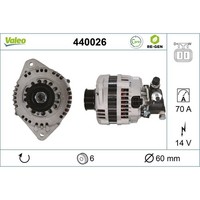 Lichtmaschine Generator 14 V 70 A Ø 60 Mm Valeo FüR U.A. Opel Combo