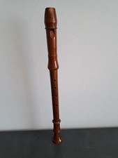 Vintage Holz Blockfl&ouml;te 3-teilig - Gravur CAPADL F - Sopranfl&ouml;te - L&auml;nge 48 cm