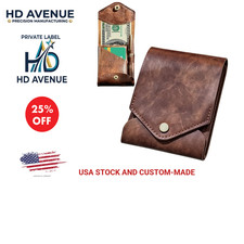 Mens Wallet with Snap Closure, Slim PU Leathe...