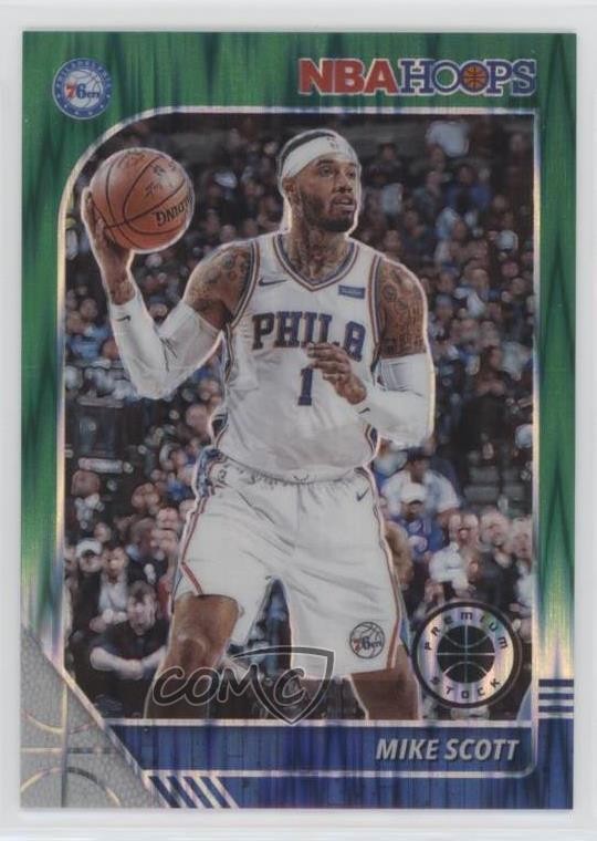 2019 Panini NBA Hoops Premium Stock Green Flash Prizm 63/99 Mike Scott #279 5m1