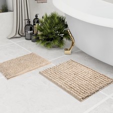 Walensee Bathroom Rug 2 Pieces Set Non Slip 24" x 17" plus 32" x 20", Beige