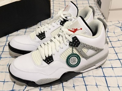 Air Jordan 4 Retro White Cement Sneakers 2025 Size 10.5
