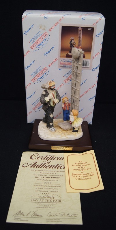 EMMETT KELLY JR Day At The Fair Collection You Can Do It, Emmett 9407 Box & COA