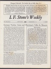 I F STONE'S WEEKLY Vol XIII #27 German Nuclear Arms Thurgood Marshall + 2/7 1966