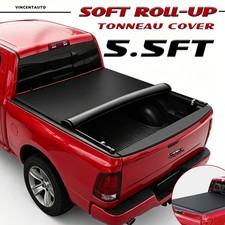 Soft Roll-up Tonneau Cover For 2007-2026 Toyota Tundra 5.5ft Truck Bed Blk