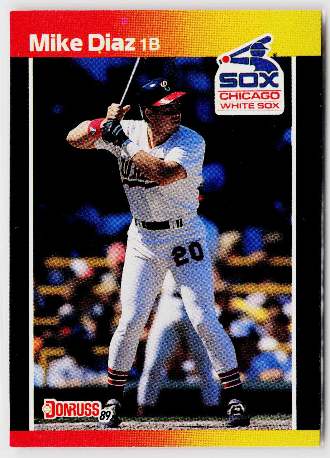 1989 Donruss #655d Mike Diaz VAR: "© 1988 LEAF, INC" & "* Denotes *" on back