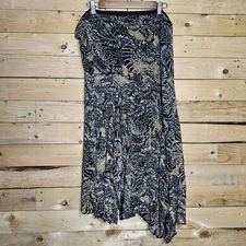 ICE Slip Skirt Medium Womens Y2k 90s Asymmetrical Hem Fairy Fairycore Black