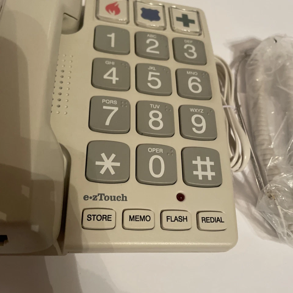全新 Cortelco 2400 240085-VOE-21F Big Button SAND — 第 4/4 张图片