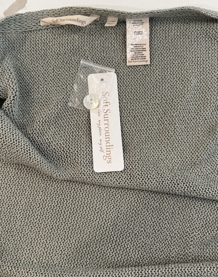 Soft Surroundings Seabreeze, punto encogimiento de hombros, susurro gris L/XL NUEVO CON ETIQUETAS Foto 2 de 4