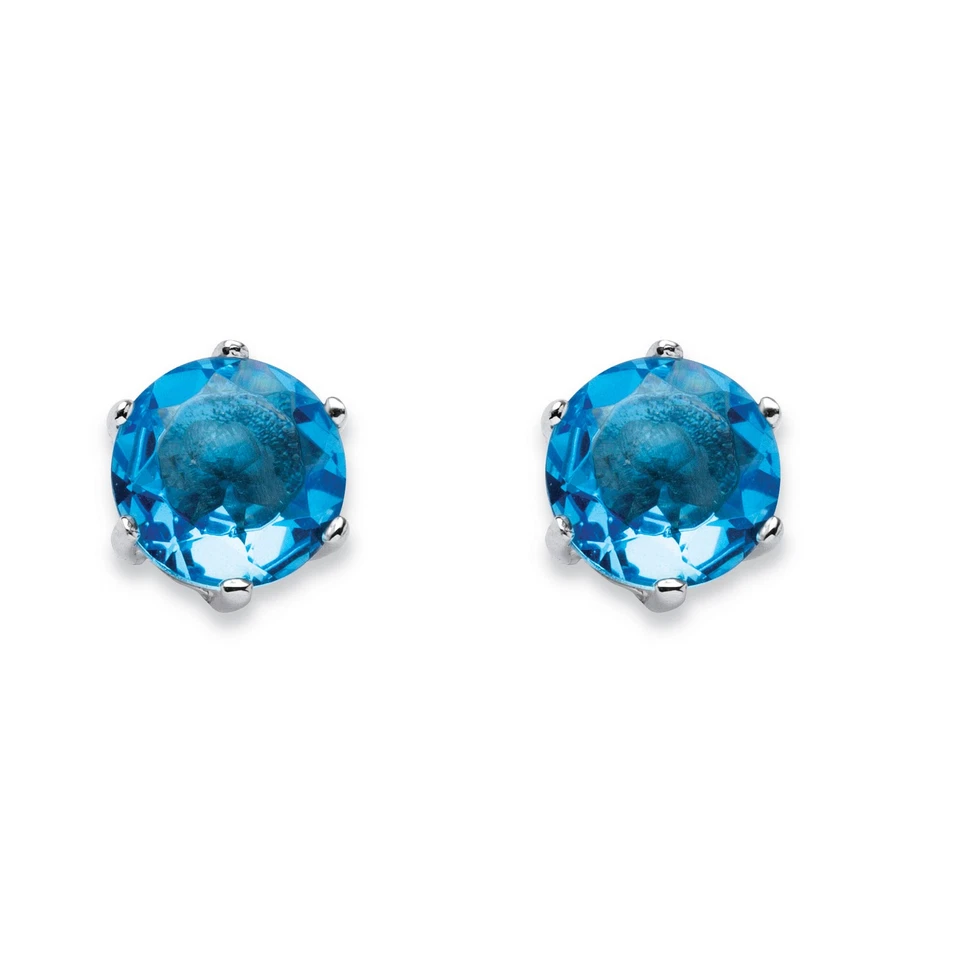 Birthstone .925 Sterling Silver Stud Earrings - Image 3 of 4