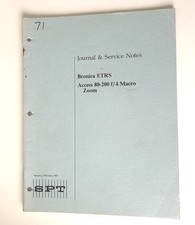 SPT Journal  Service Notes 1987: Bronica ETRS