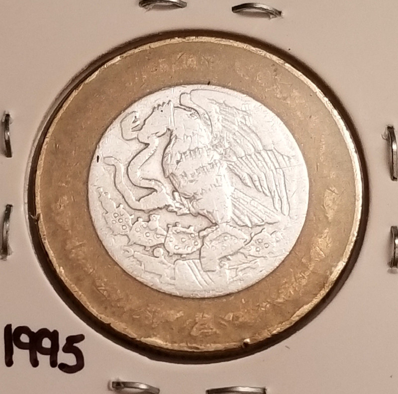 Mexico 10 Nuevos Pesos 1995, Silver Coin .925 KEY-DATE, Moneda Plata .925 ESCASA