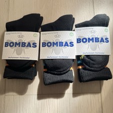 Bombas Youth Kids Better Black Crew Calf Socks Lot of 3 Pairs XS Shoe Size 1-4
