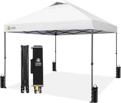 CROWN SHADES 10X10 Pop up Canopy - Patented Center Lock One Push Instant Outdoor