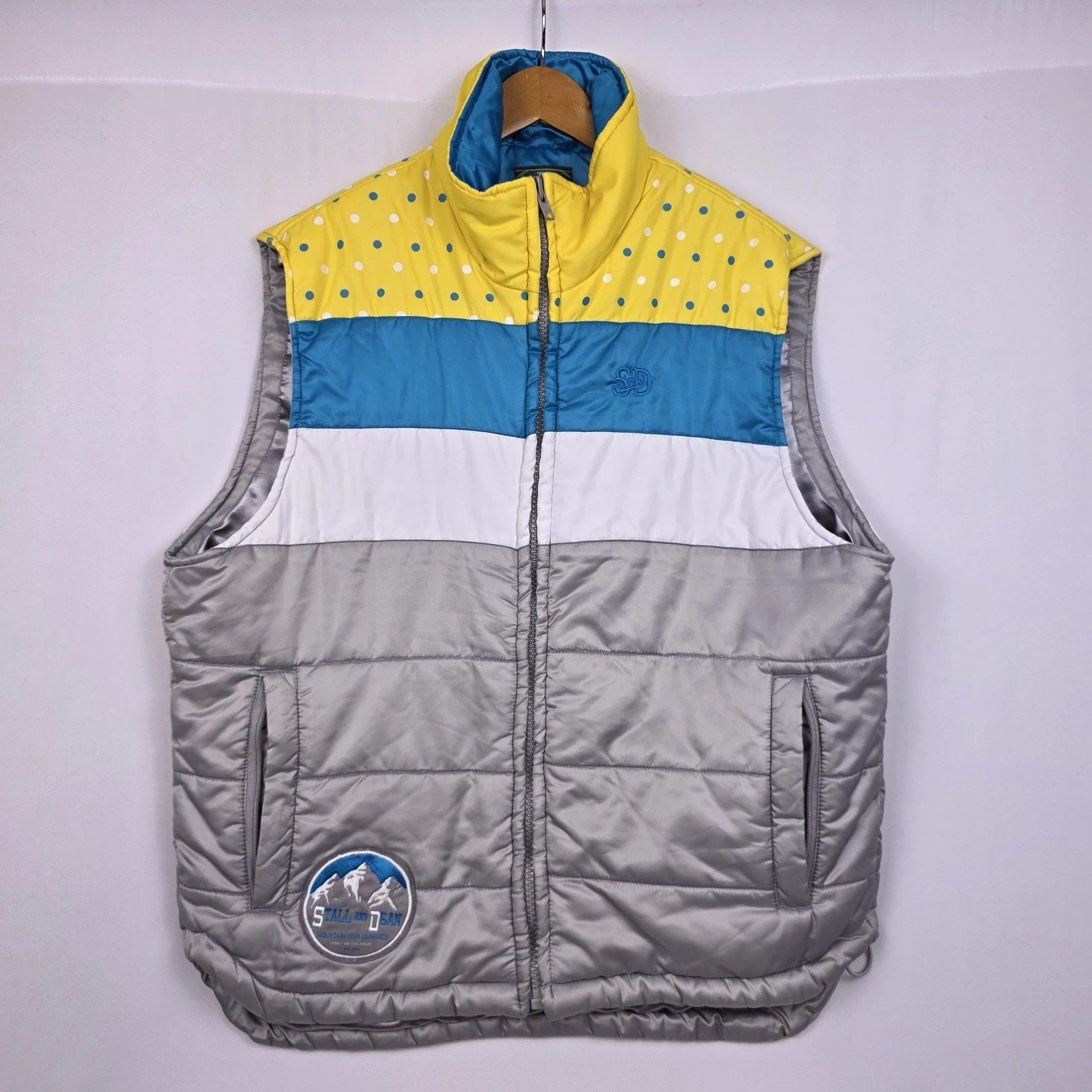 Stall & Dean Men’s Insulated Puffer Vest Colorblock Size L Full Zip