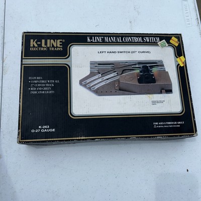 K-Line Manual Control Switch O Gauge Left Hand K-263 27  Curve