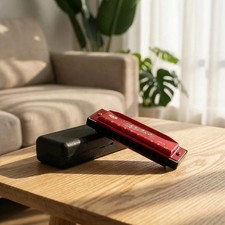 10 Hole C-key Red Harmonica Polyphonic Structure, Stable Sound Quality, Suitable