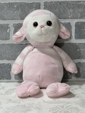 Unknown Brand 13 Inch Pink Stripe Sock Monkey Style Lamb Plush Soft Clean