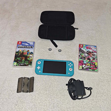Nintendo Switch Lite Blue Bundle w/ Minecraft, Splatoon, Case & Charger