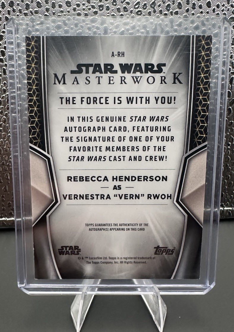 Topps Star Wars Masterwork A-RH Vernestra "Vern" Rwoh Auto Rebecca Henderson view 2