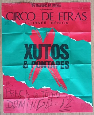 Xutos & Pontapes ORIGINAL 1987 concert POSTER Circo de Feras Rock Portugal