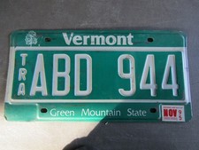 1995 Vermont Trailer License Plate