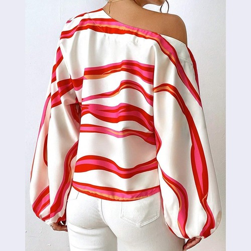 Great For Social Events Off-the-shoulder T-shirt Cross Shoulder Design - Picture 5 of 24