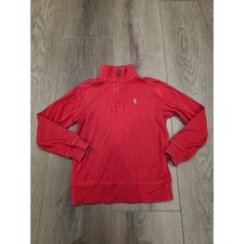 Polo Ralph Lauren Boys Toddler Size 5 Red 1/4 Zip Pullover Fall Winter Preppy