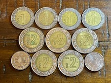 Lot of 11 Mexico 🇲🇽 Coins 2012-2019 Bi-Metallic NICE COINS! Combined Shipping!