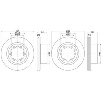2X Hella Bremsscheiben 325Mm Hinten Passend FüR MAN TGE VW Crafter Grand