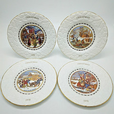 X4 Coalport Christmas 1976-1979 Decorative Collectors Plates, Bone China, 9" Dia