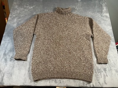 Devold Of Norway 100% Pure Wool Marled Turtleneck Sweater Unisex Large Brown