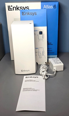 Linksys Atlas 6 WiFi 6 AX3000 Mesh Router Dual-Band 2000 sq ft 25+ Dev -New