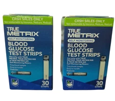 True Metric Blood Glucose Test Strips 30 Count x2 (60 Count) Exp. 2026