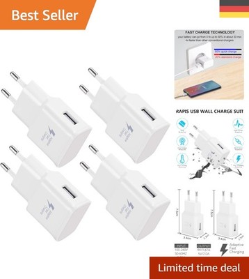 Universal USB Ladegerät 4er Set - Adaptive Schnellladung für Samsung & mehr