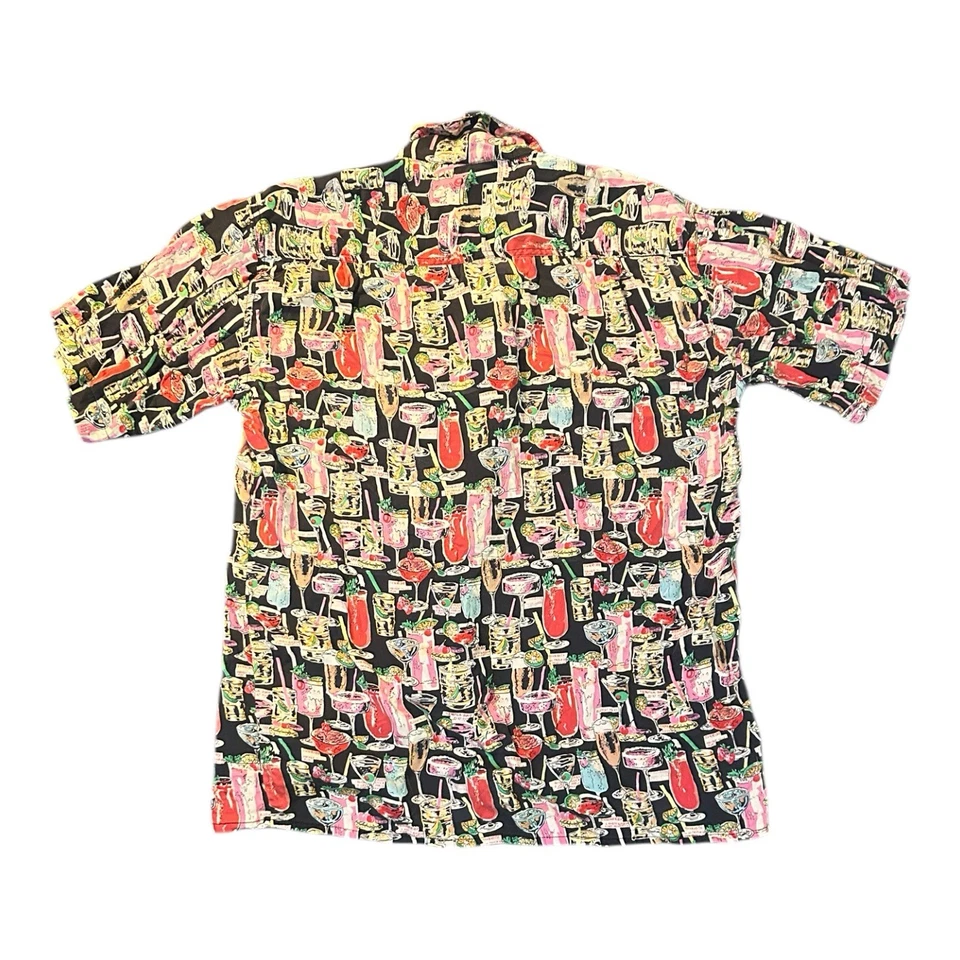 Camisa Nicole Miller Para Hombre Talla XS De Colección Años 90 Seda Cóctel Estampado Completo Foto 2 de 3