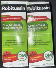 2 Robitussin Adult Cough Chest Congestion DM Max Strength Non Drowsy