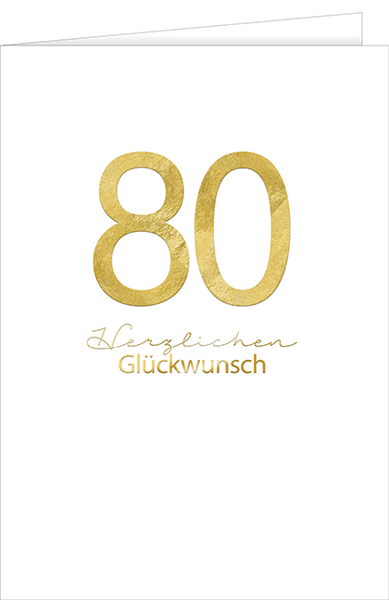 80. Geburtstag GroßE A4 Xxl Karte Mit Umschlag Goldene 80 Herzlichen GlüCkwunsch-image