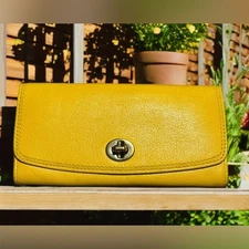 Coach Legacy Leather Slim Envelope Wallet w/ Turnlock