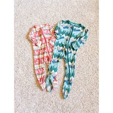 Bundle of 2 Baby 6-9 Months Bamboo Footie Pajamas Angel Dear Kickee Pants Winter