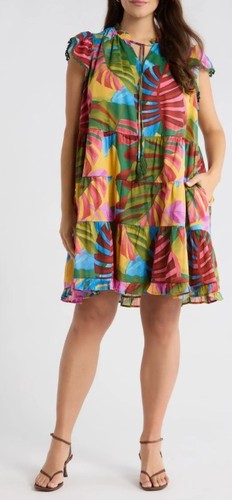SugarLips Novi Tropical Yodi Shift Multi Color Shift Dress Womens 2XL