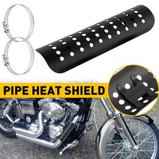 Universal Black Exhaust Muffler Pipe Heat Shield Cover Heel Motorcycle Guard