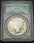 1923 Peace Silver Dollar $1 PCGS OGH MS64 - Old Glory C&C Daily 1c Auction!