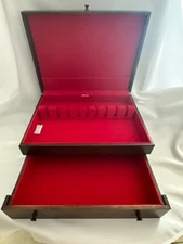 WoodenTarnish Resistant Silverware/ Flatware Storage Chest ,Drawer. Service 12
